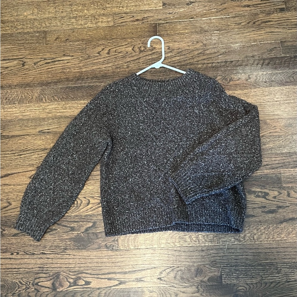 Lucky Brand brown chunky knit crewneck sweater